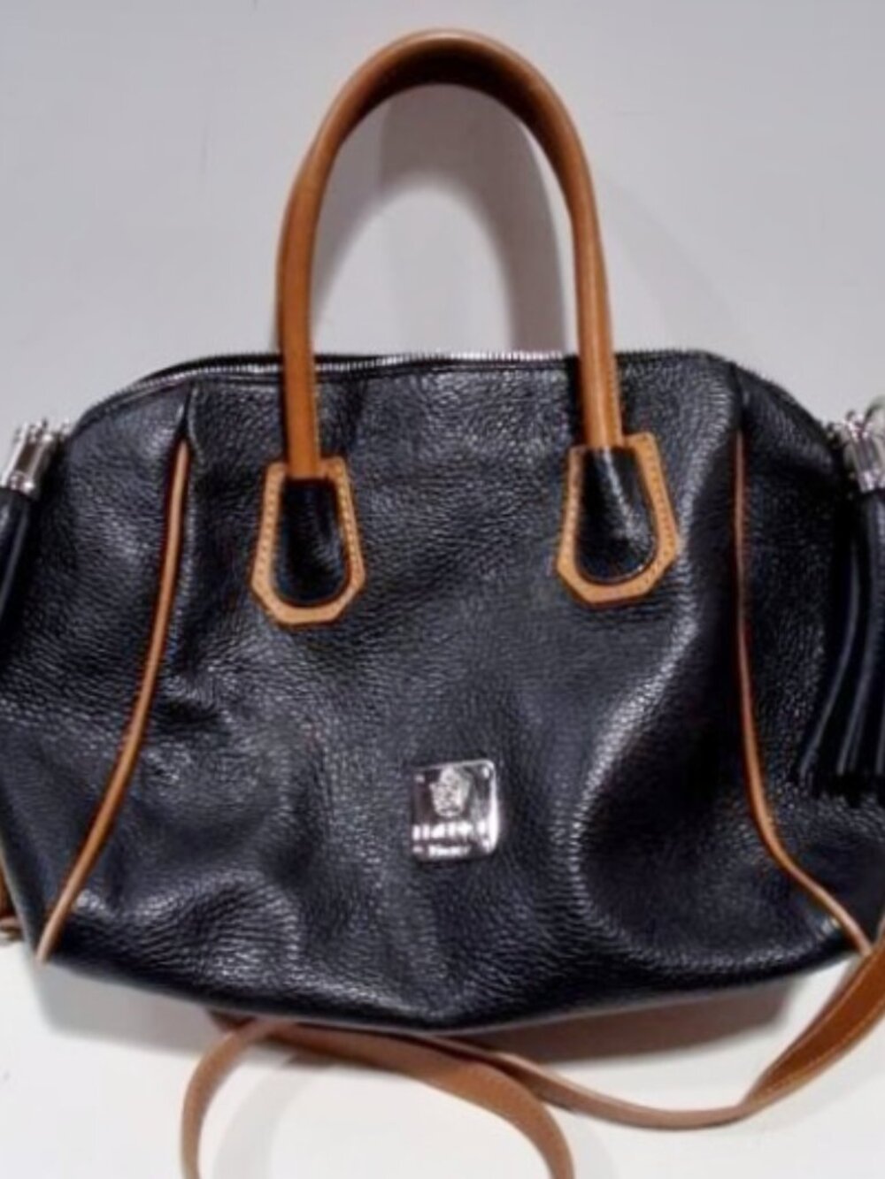 $280 I Medici Italy Tassel Satchel Tote Bag Handbag Purse w Shoulder Strap
